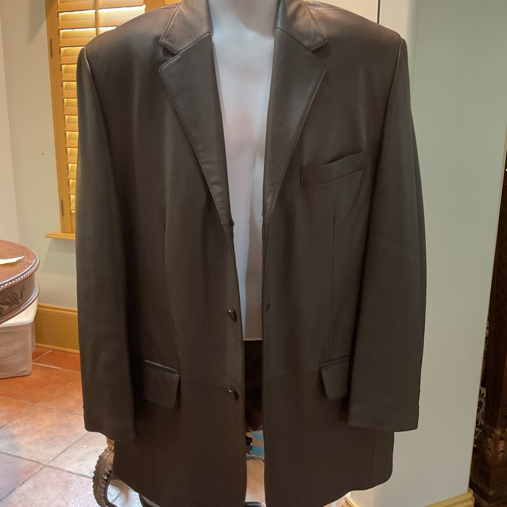 jf j.ferrar Men’s Dark Brown Genuine Leather Jacket size M